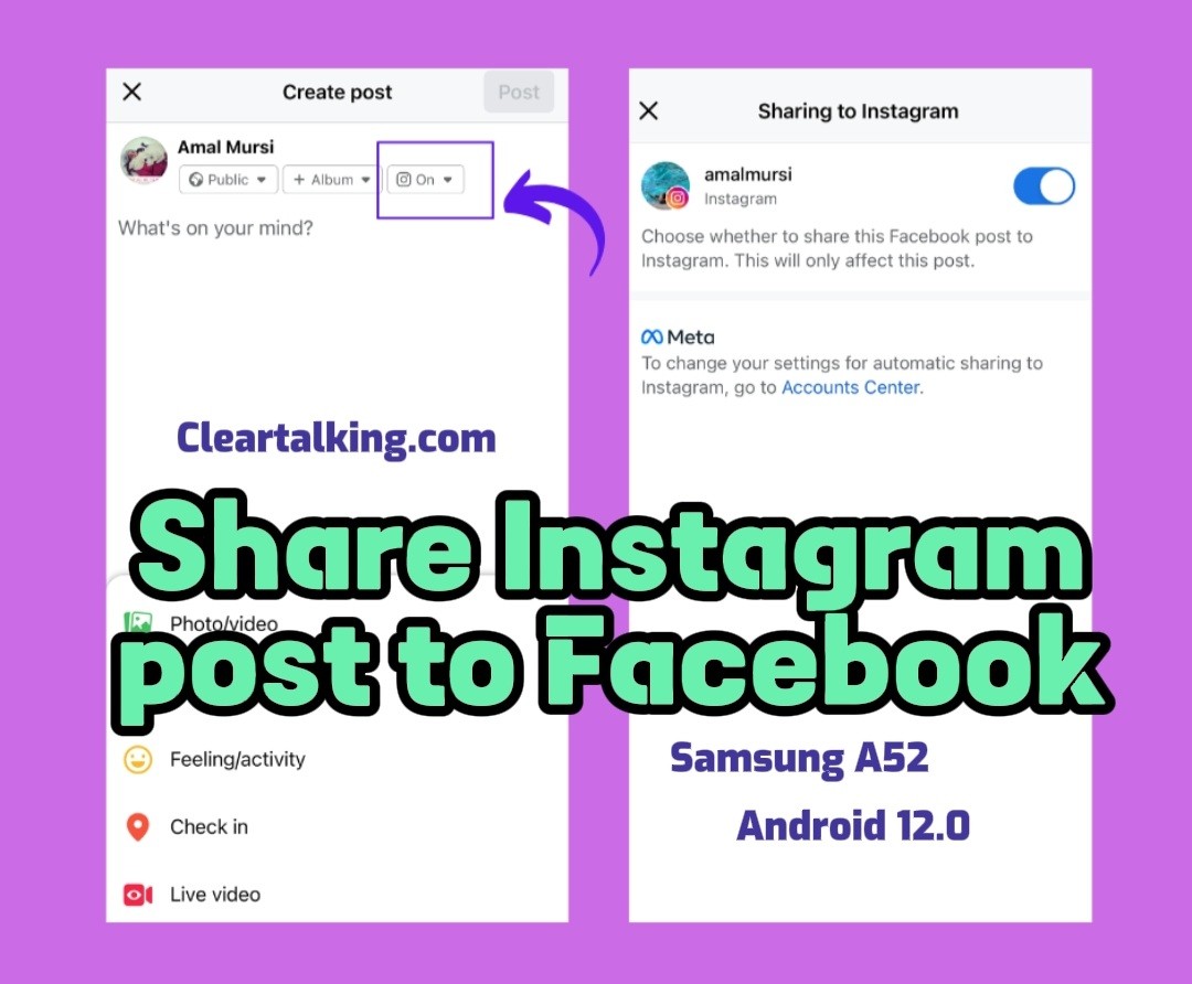 how to automatically share instagram posts on Facebook