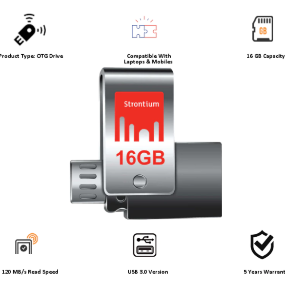 Save Rs. 205 on Strontium 16 GB OTG Flash Drive (Silver)