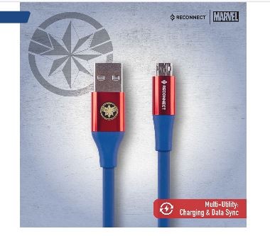 Get 31% OFF - Reconnect Marvel Captain Marvel Reversible Cable