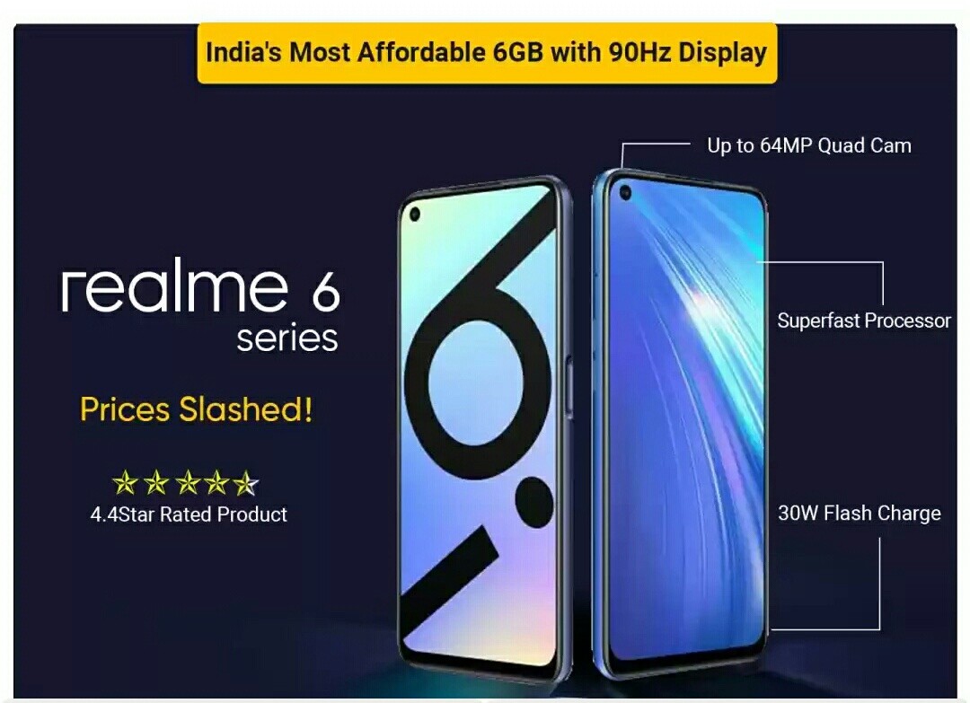 Rs. 3000/- OFF - Realme 6 with 6GB RAM and 90hz display