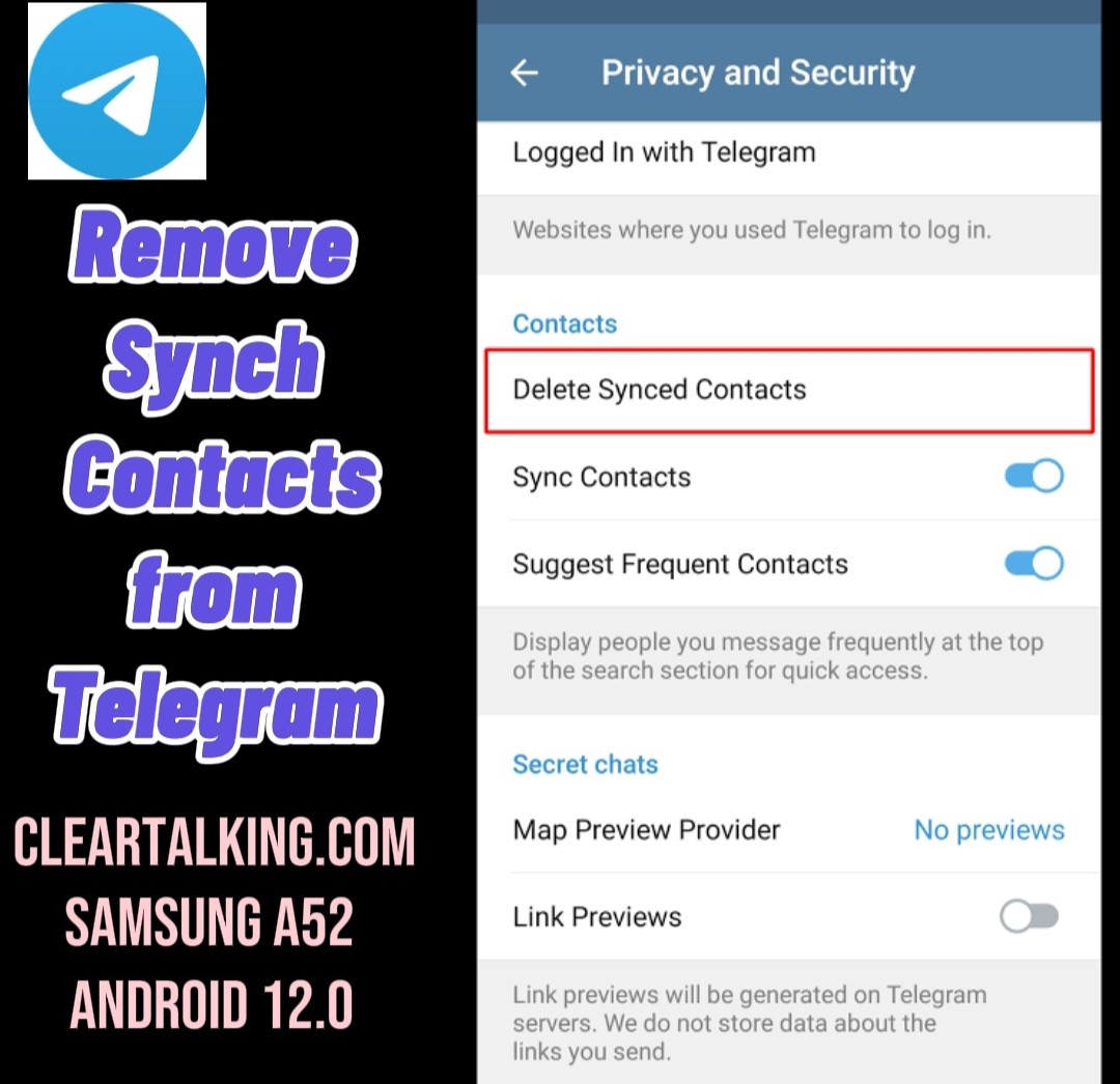 How do you Remove Synched Contacts on Telegram?