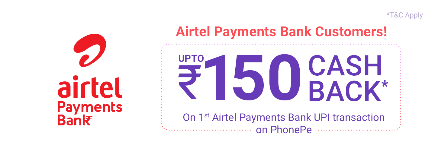 Get 30% discount upto RS 150 on My Airtel App.