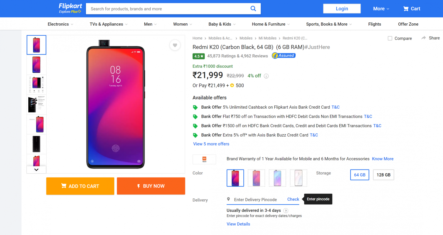 Mobiles Big Savings Day, Get extra ₹1000 discount on Redmi K20