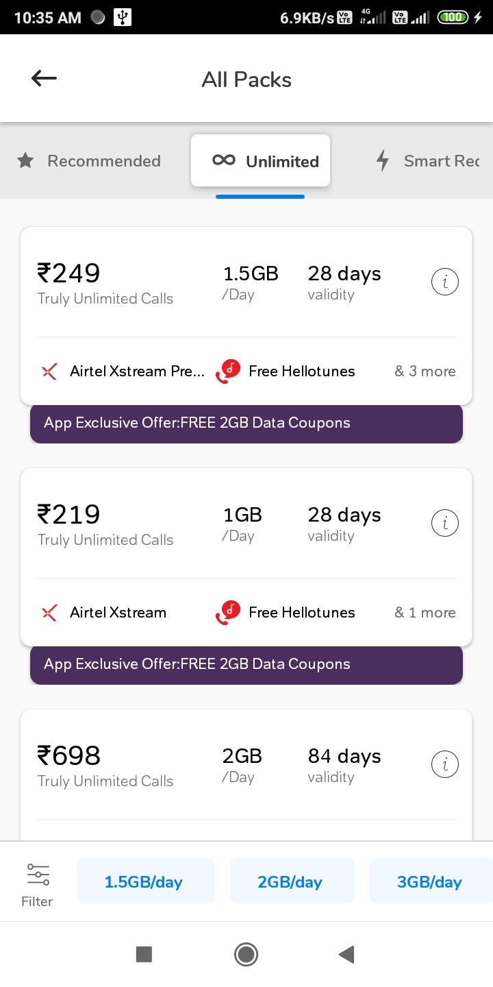 Airtel India - App Exclusive Internet Coupon