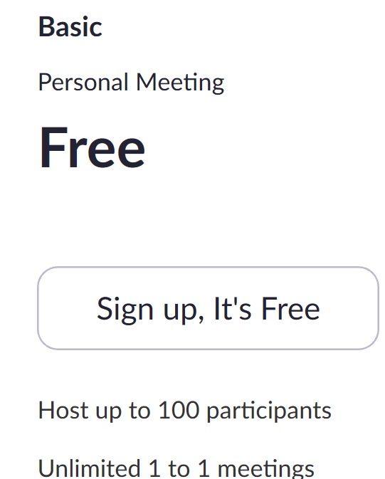 Zoom Free Conference Call for up to 100 participants