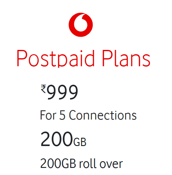 Vodafone Unlimited Calls - Postpaid Family Plans with free streaming subscriptions