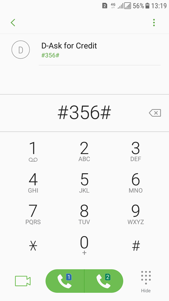 Dial #356#