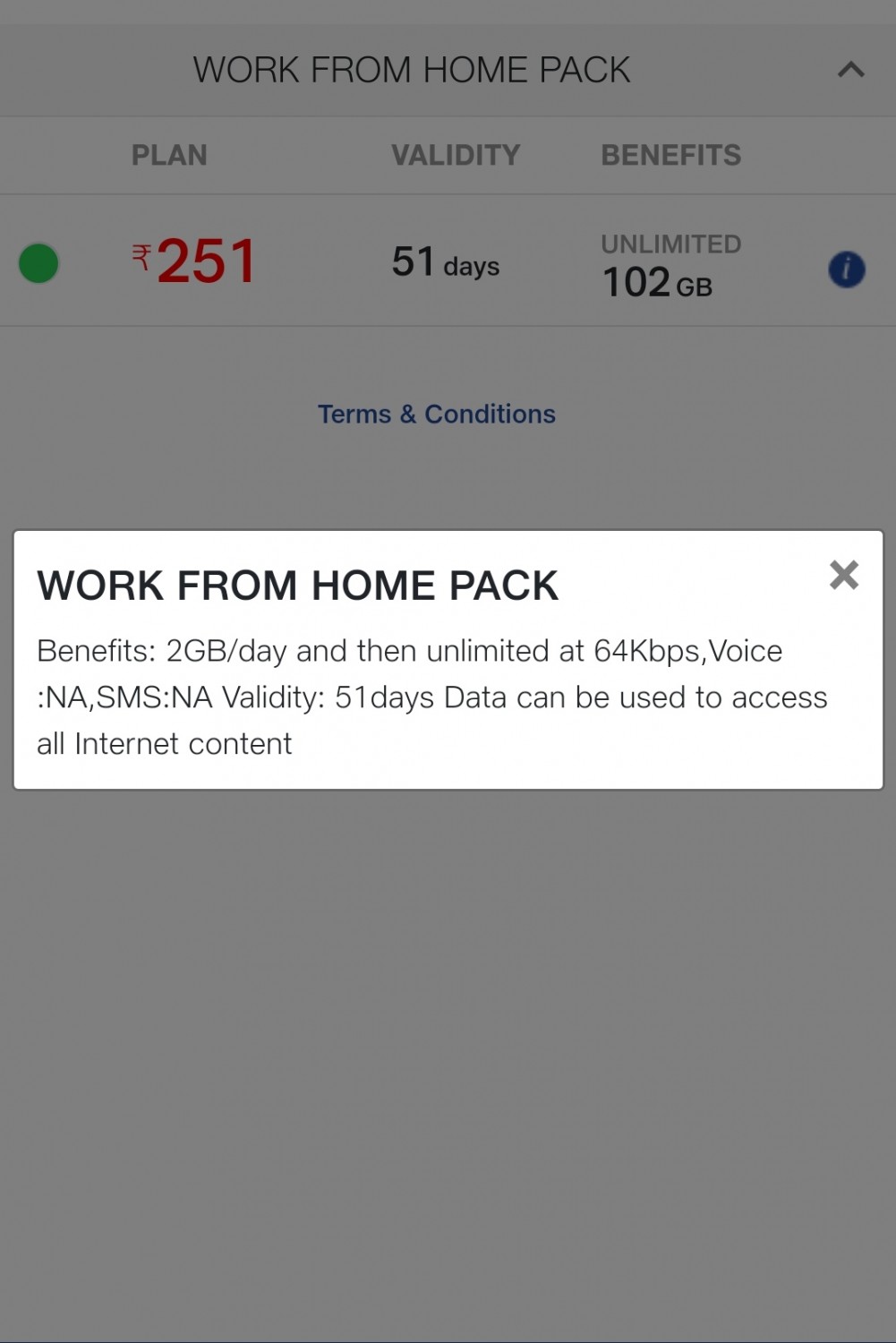 Jio Unlimited - Work From Home pack