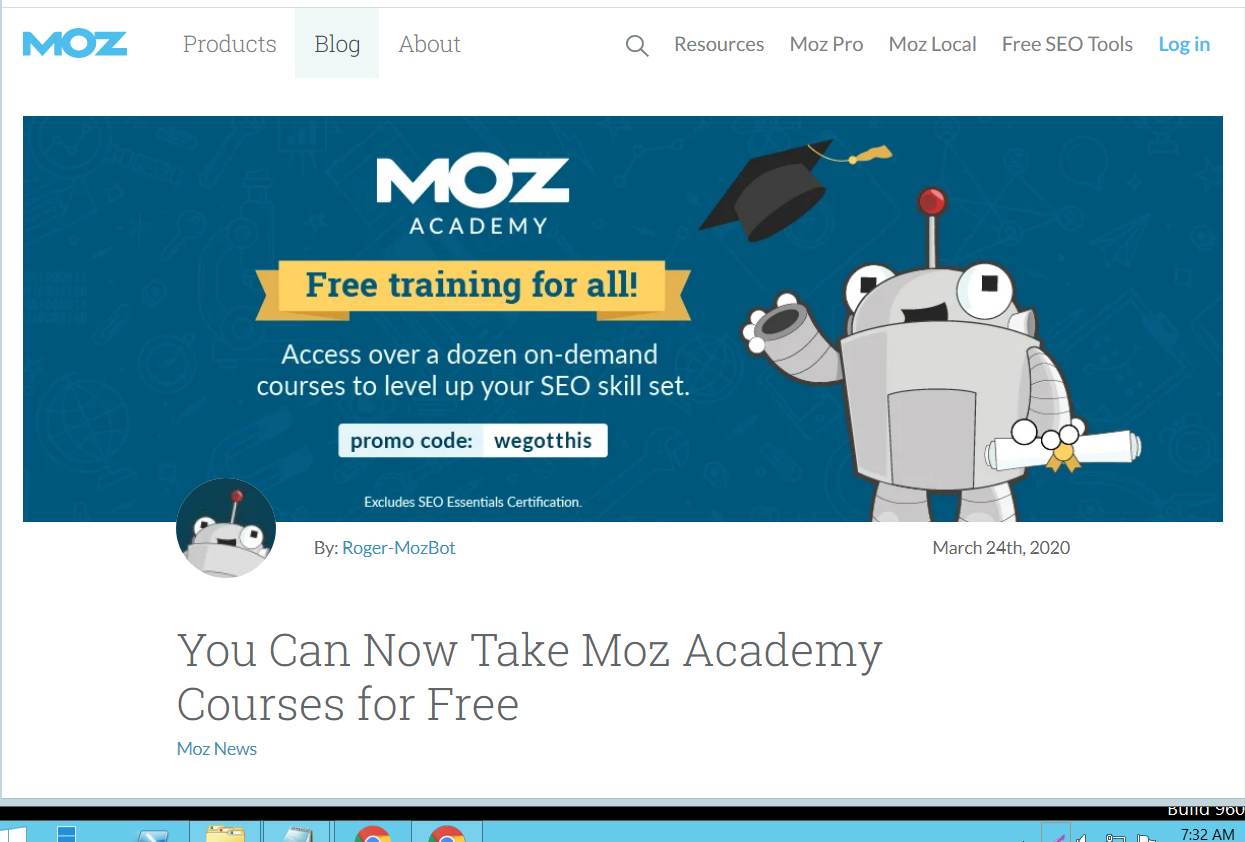 Moz Academy courses are now available for free!