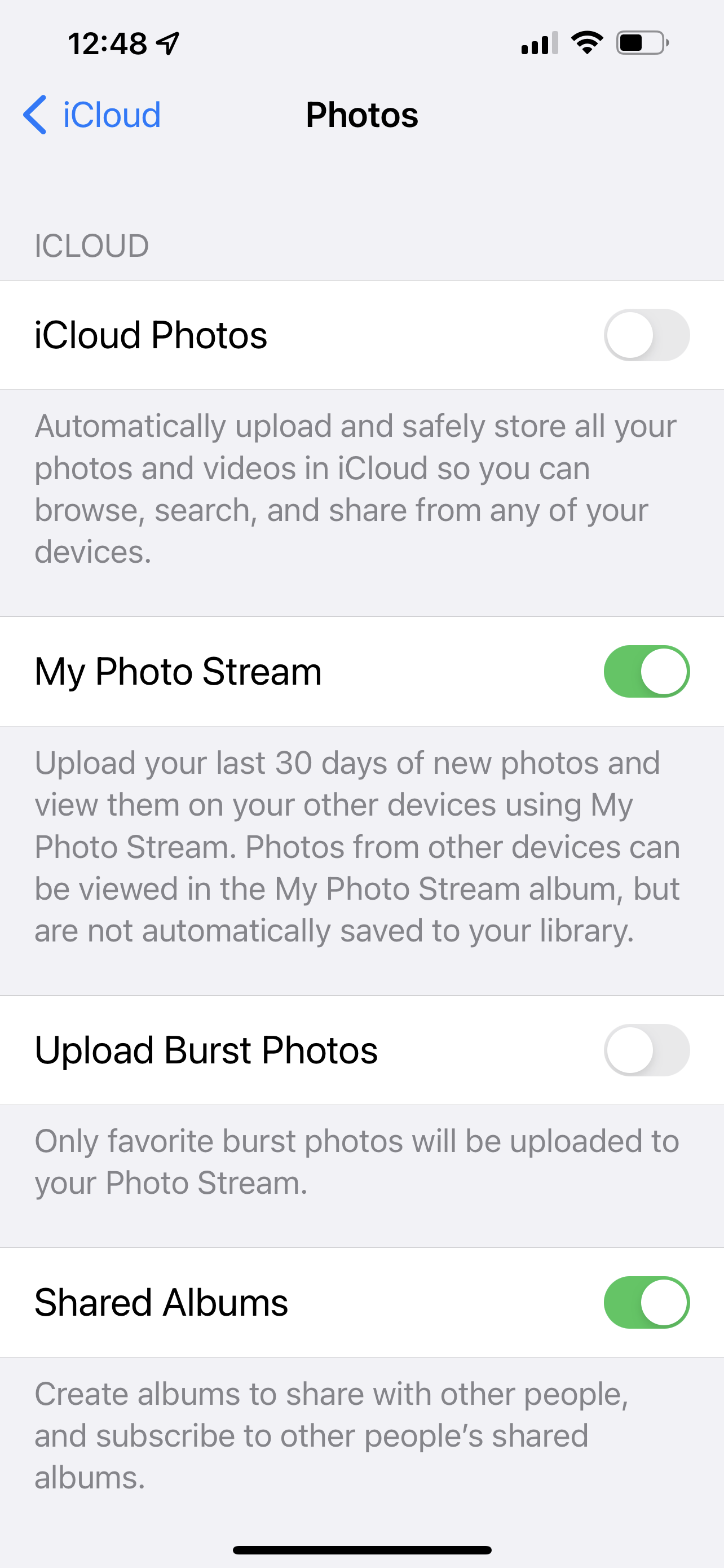 iPhone 13 Pro Max iCloud My Photos Stream