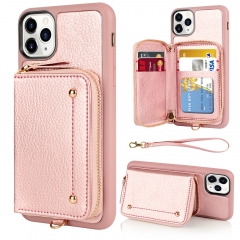 Save 14% on iPhone 11 Pro Max LAMEEKU Zipper Leather Case with Card Slot Wrist Strap