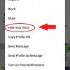 2.Select hide your story