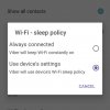 WiFi sleep policy in Viber