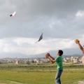 Kids enjoying the kite flying