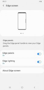 3 To access edge panel, pull the bar at the right-side edge of the display.