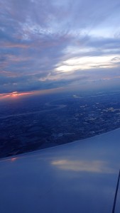 Night view of Thailand from plane