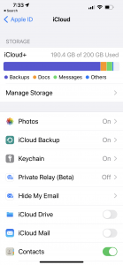 iPhone 13 Pro Max iCloud Manage Storage