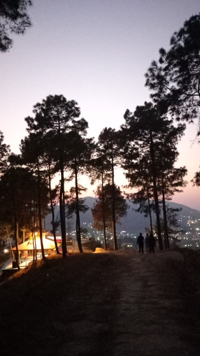 Recent pictures showing night view of Chaukot hill Nepal
