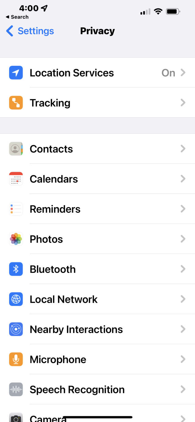 iPhone 13 Pro Max Privacy Settings