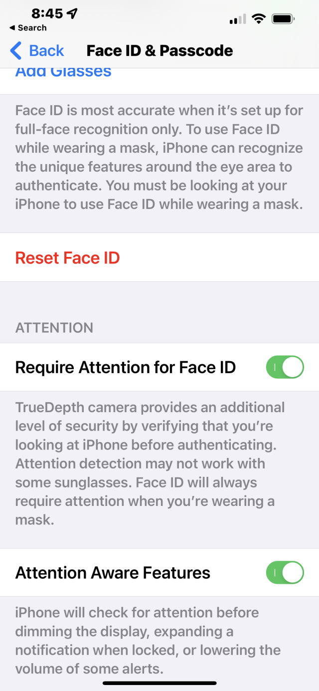 iPhone 13 Pro Max Face ID &amp; Passcode Settings