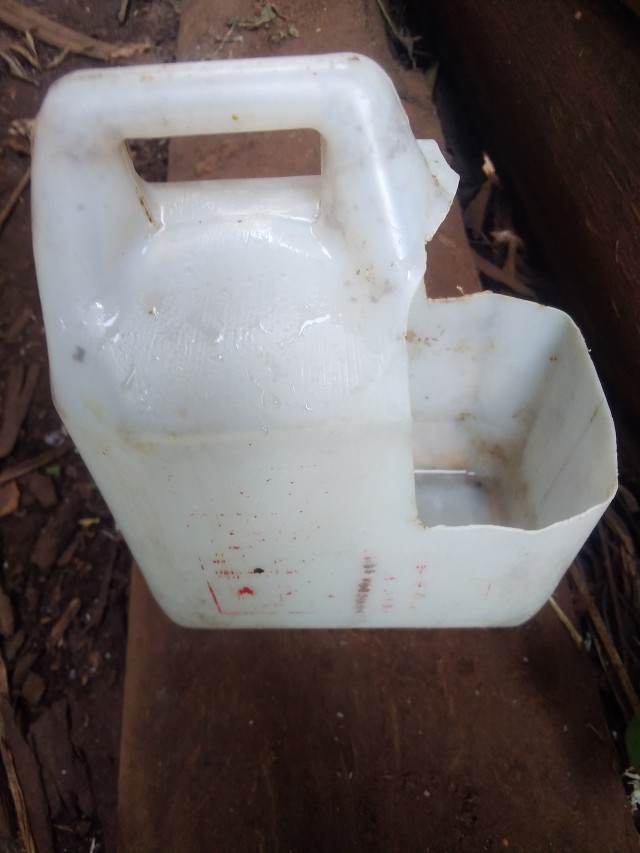 Improvised chicken watering can