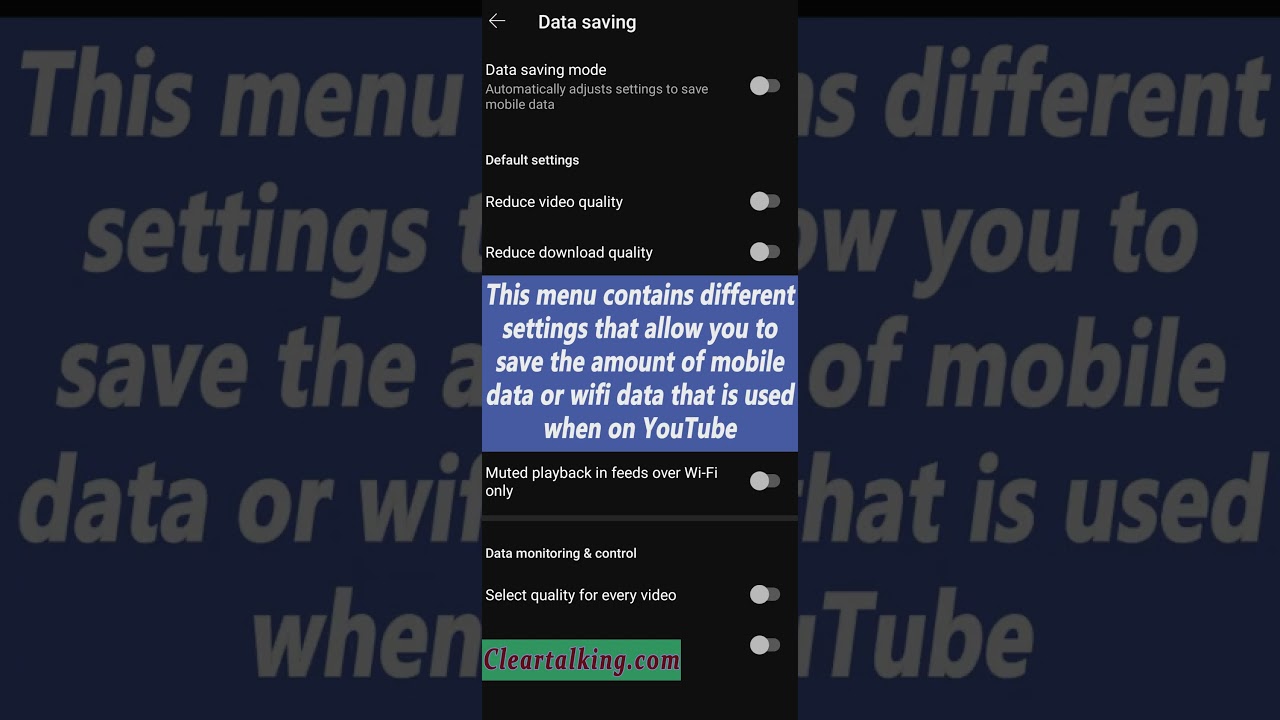 How to Save Data while using YouTube? #android #shorts #youtube #data