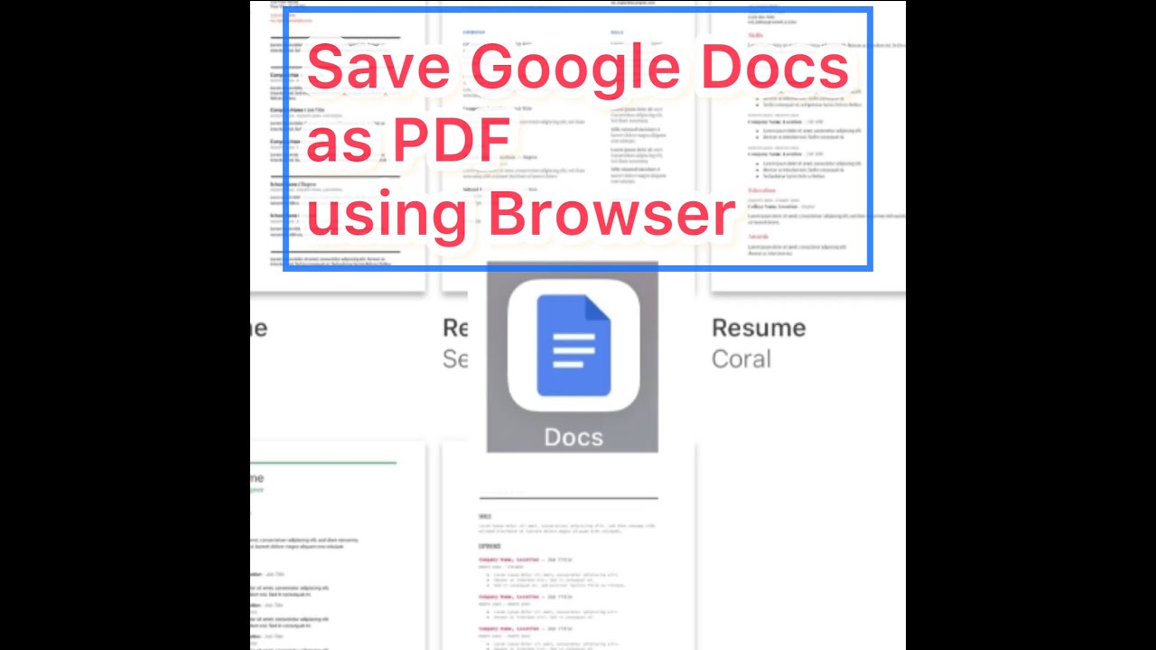 How to convert Google Docs to PDF using the Browser