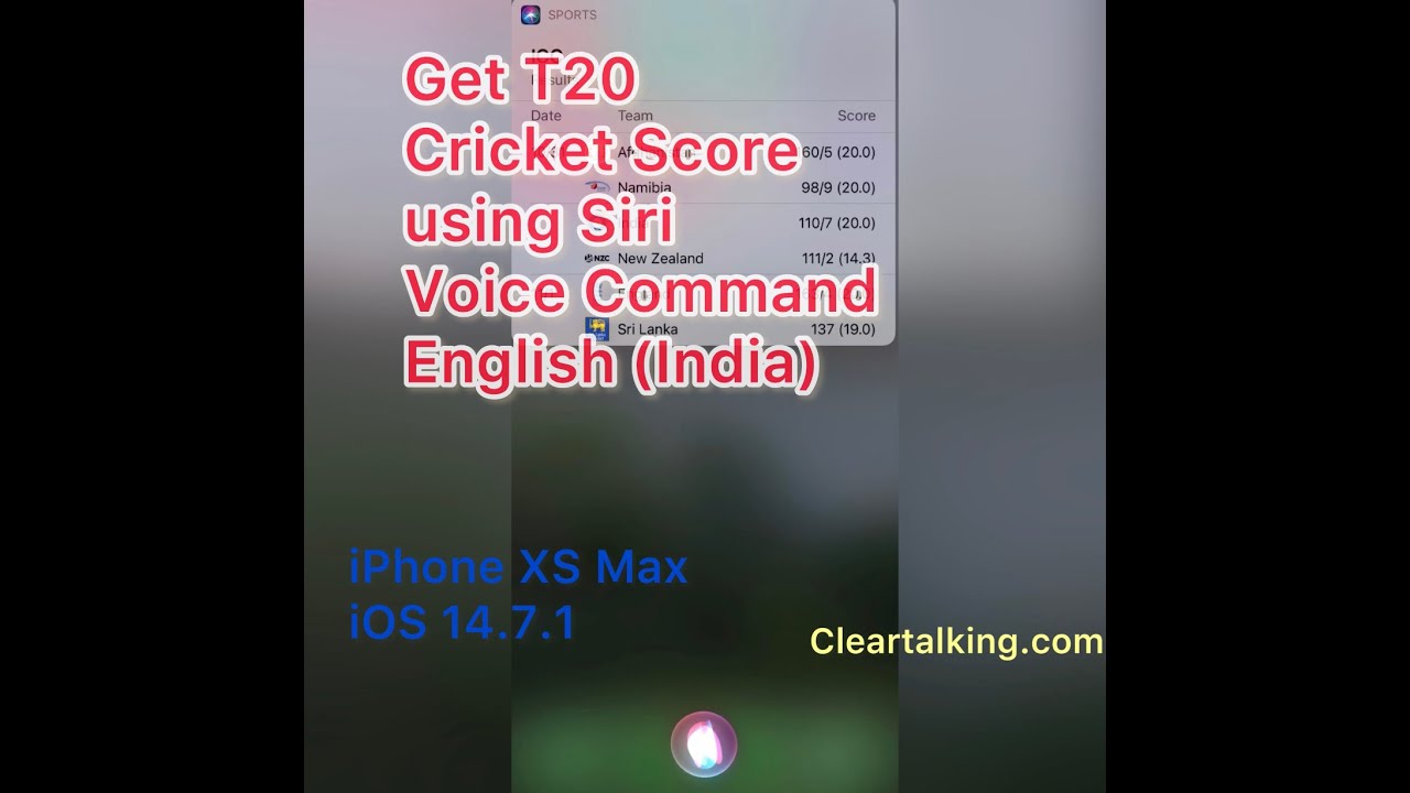How to get recent T20 world cup cricket score using Siri on the iPhone - English (India)