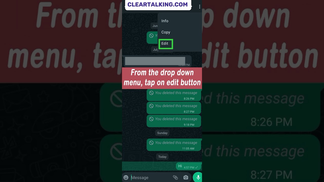 How do I edit a sent message on WhatsApp? #whatsapp #message