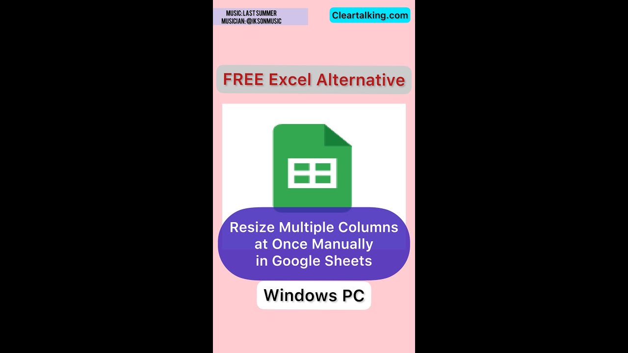 Google Sheets - Resize multiple Columns at once in Google Sheets on your PC #googlesheets #shorts