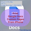 How to print custom pages on Google Docs from iPhone?