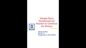How to restart, or continue a numbered list in Google Docs on iPhone?
