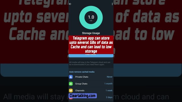 How can your clear Telegram Excess Data Usage? #telegram #android #data #remove