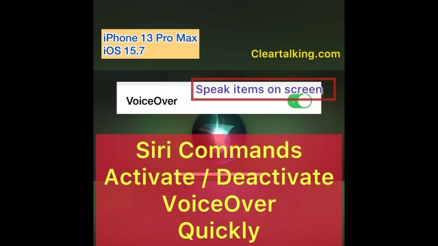 How to activate or deactivate VoiceOver on iPhone quickly with Siri Commands?