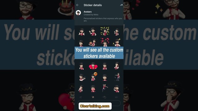 How can you share custom stickers on WhatsApp?