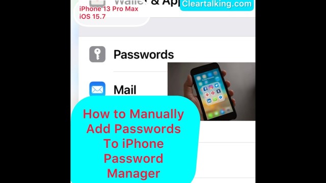 How to add password to a website on iPhone password manager?