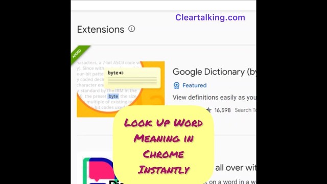 How to instantly look up word meanings in Chrome?