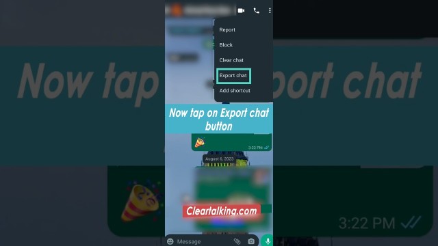 What happens when you export a chat on WhatsApp?