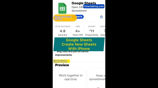 Google Sheets - How to create a new Sheet using Google Sheets App on your iPhone?